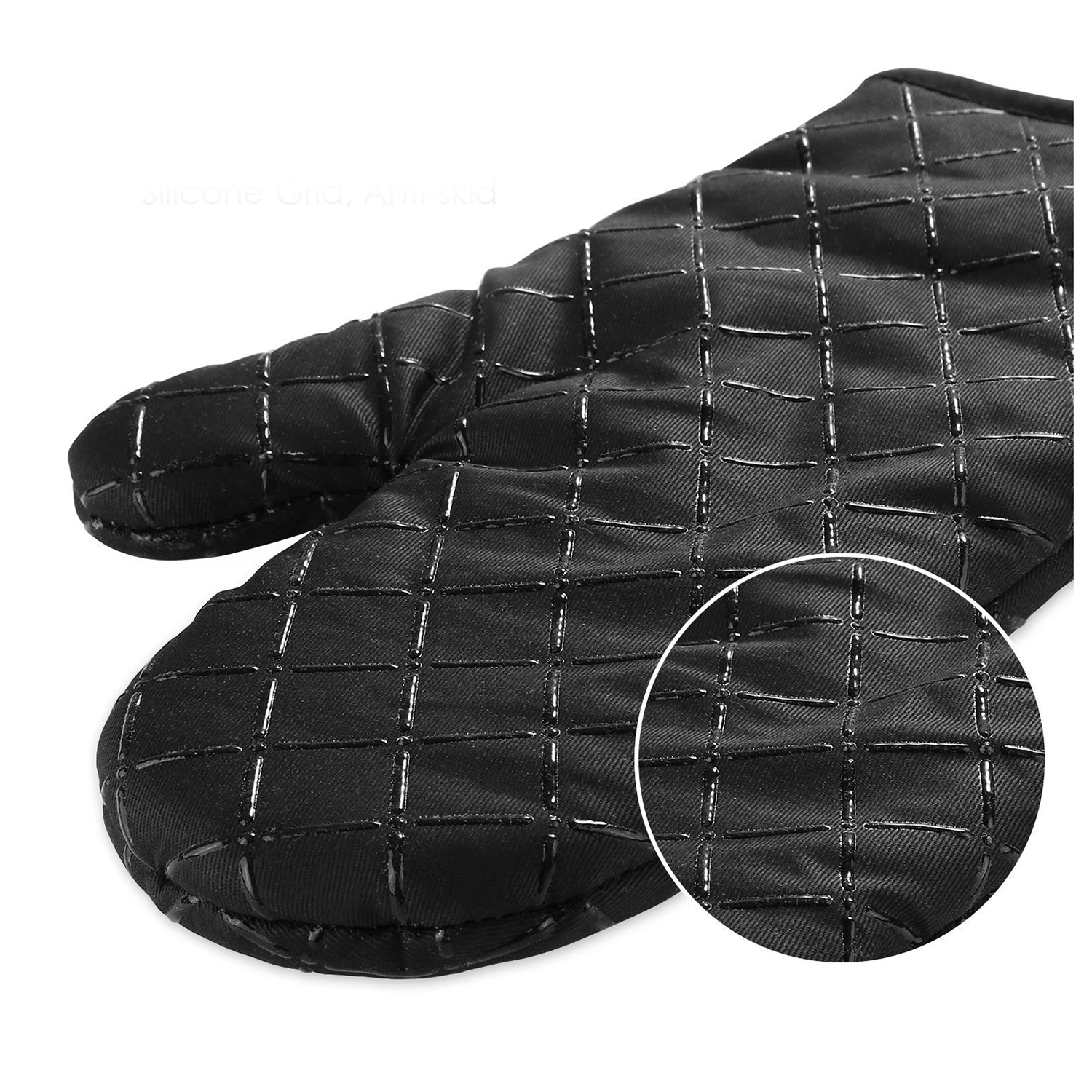 Silicone Oven Gloves Non-Slip Heat Resistant 1 Pair For Cooking Baking Barbecue