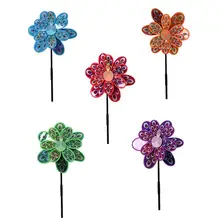 Двухслойный Павлин лазер блёстки ветряная мельница красочный ветер Спиннер домашний садовый декор двора детская игрушка садовое украшение