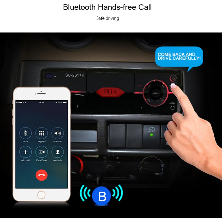 SU 20178 1 Din автомобильный Радио MP3 плеер Bluetooth 4 0 FM AUX аудио Handsfree мультимедийный