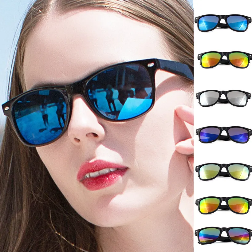 

Oulylan Mirror Sunglasses Women Men Driving Coating Points Sun Glasses Female Male Black Frame Eyewear