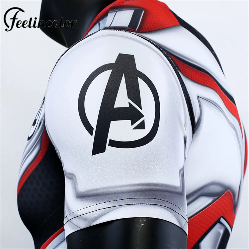 Feelincolor Avengers Endgame Quantum Realm Men 3D Printed T shirts Compression Shirt Iron Man Cosplay Costume Short Sleeve Top