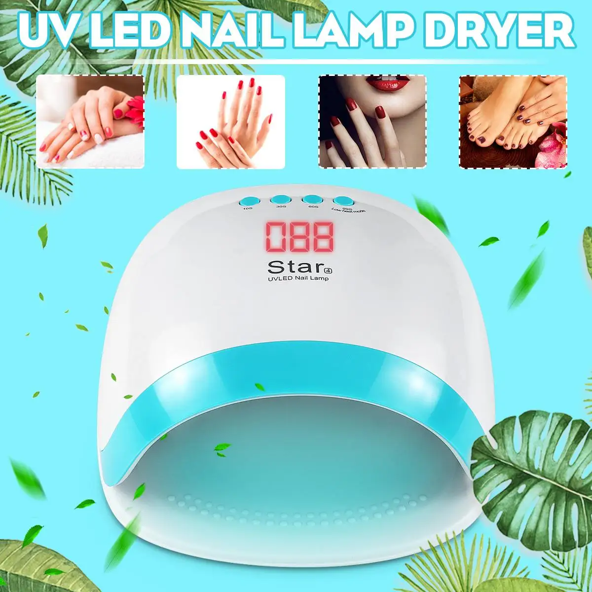 

72W 110-240V 50/60Hz Quick Sensor Professional 30 LED UV Nail Lamp Light Polish Gel Dryer Machine PC+ABS Plastic Timer settings