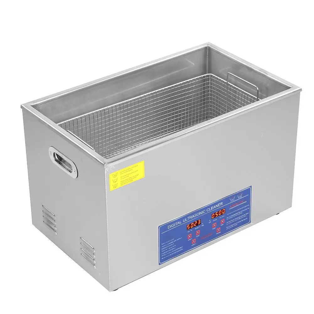 

220V Ultrasonic Cleaner Heated 30L Stainless Basket Industrial Metal Parts Medical Lab Instruments Ultrasound Cleaning Bath