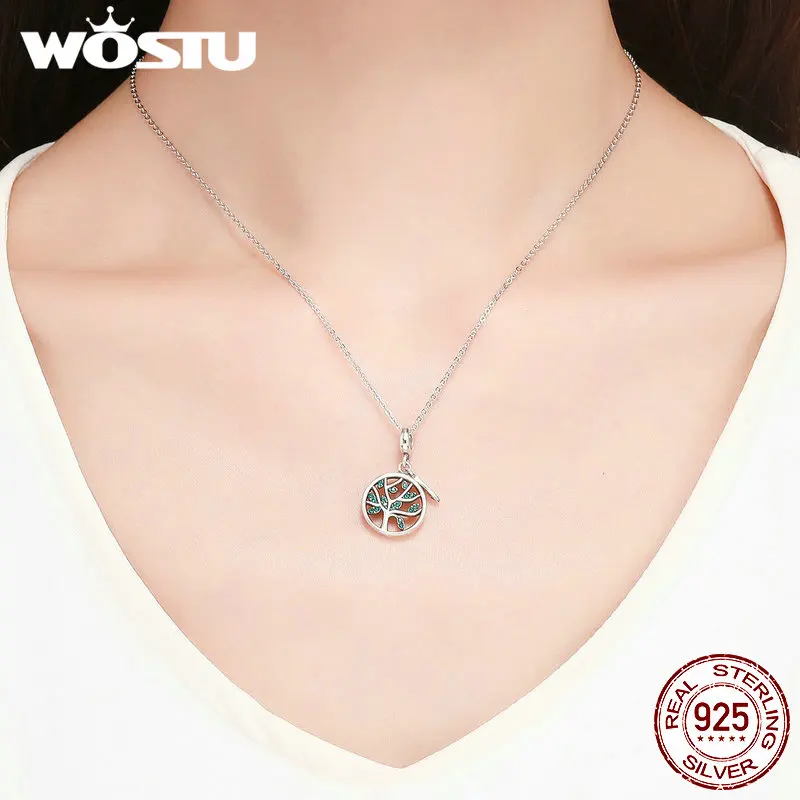 WOSTU Frühling Sammlung 925 Sterling Silber Lebensfähig Baum Charms Fit Armband & Armreifen Trendy Echtem S925 Schmuck Geschenk CQC947