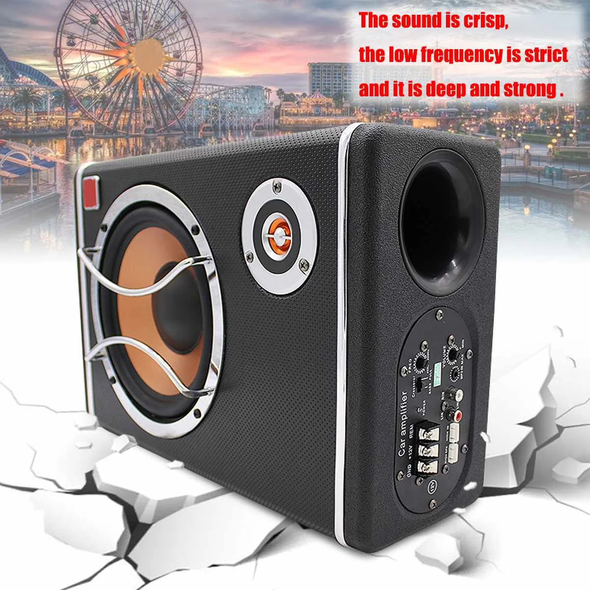 Subwoofer de coche de 6 pulgadas de 400 W Subwoofer de Audio de coche de alimentación activa altavoz de graves estéreo Amp Sub Box 12 V Coche audio del coche Subwoofer de coche de 6 pulgadas de 400 W Subwoofer de Audio de coche de alimentación activa altavoz de graves estéreo Amp Sub Box 12 V Coche audio del coche