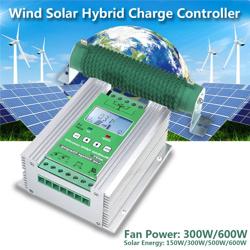 

1200W MPPT Wind Solar Hybrid Boost Charge Controller 12/24V apply for 300W 600W wind for turbine generator+150/600W solar panels
