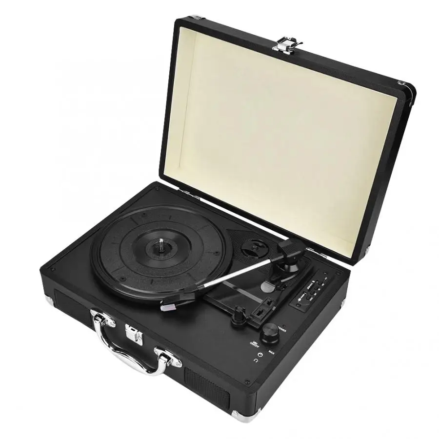 

Antique Vinyl Record Player 33/45/78 RPM Bluetooth Portable Suitcase Turntable Vinyl LP Record Player AC110~240V U disk TF Card