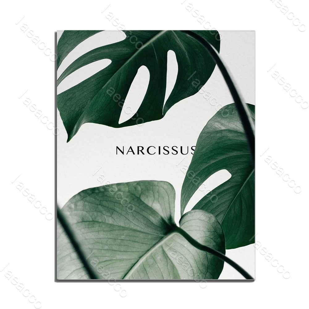 

Nordic Canvas Oil Painting Modern Prints Plant Leaf Art Posters and Prints Green Art Wall Pictures Living Room Unframed Poster