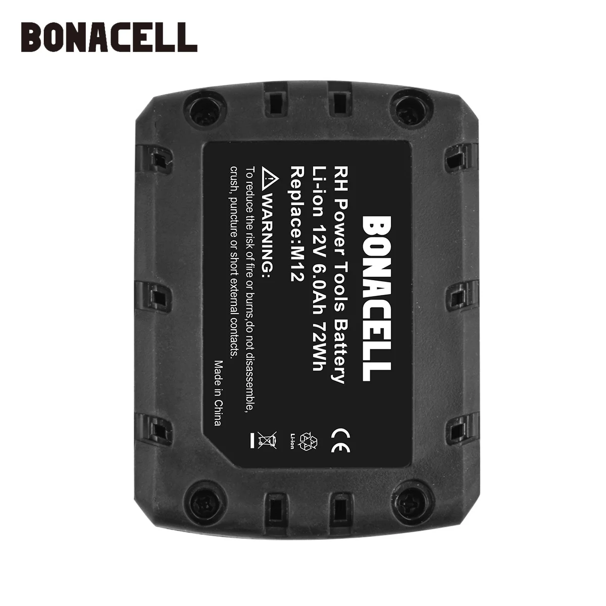 Литий ионный аккумулятор Bonacell 6000 мАч 12 В для электроинструмента Сменный Milwaukee M12