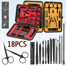 18 шт педикюрный маникюрный набор кусачки для ногтей Ножницы для пальцев ног набор для ухода красный/оранжевый для начинающих