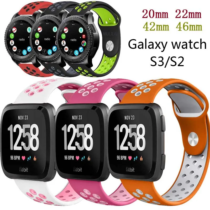 

20 22mm Silicone Sport Watch Band For Samsung Gear S3 Smart Watch Strap For Xiaomi Huami Amazfit Stratos 2/2s Galaxy watch 46mm