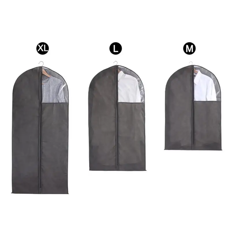 

Clothes Dust Cover With Zipper Storage Bag Garment Protector Suit Case Shirts Trousers Tops Jumpers Costume Organizer Non-woven