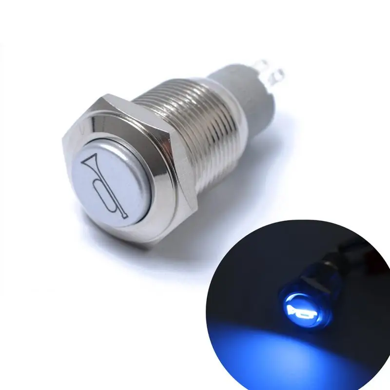 

12V 16mm LED Lighting On / Off Switch Reset Switch Button Metal Momentary Push Button Horn Switch Car Boat Motorcycle DIY Switch