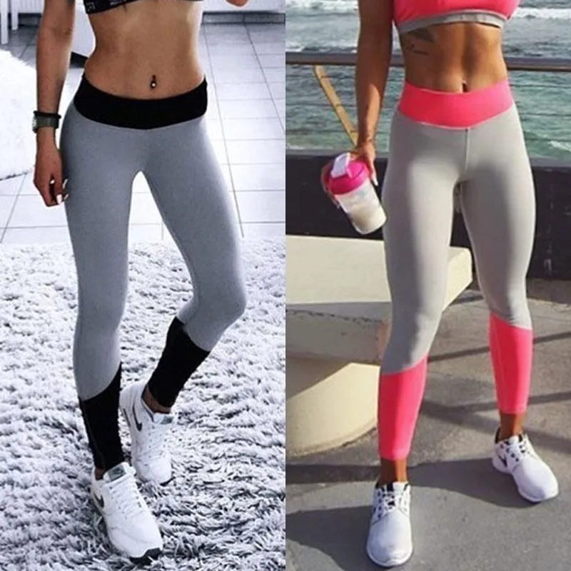 

Elastic Patchwork Yoga Pants Solid Fitness Energy Tights Women Gym Leggings Training Running Sports Leggings Mallas Deportivas