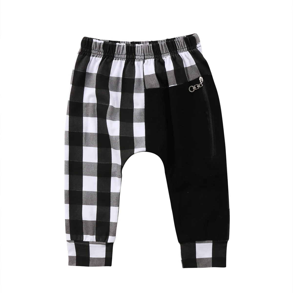 

Pudcoco Toddler Kids Boys Casual Plaid Patchwork Zipper Pants Harem Pants Trousers