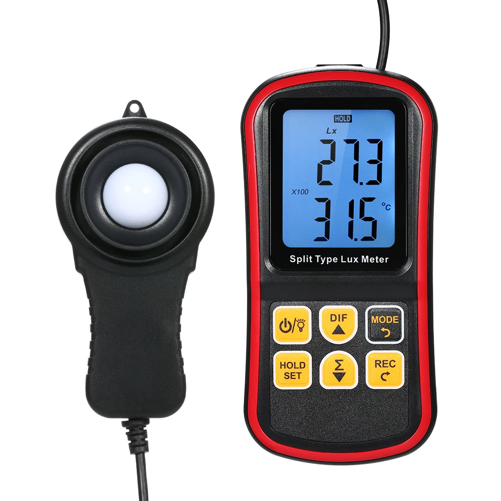 

Digital Lux Meter BT Photometer Luxmeter Split Type LCD Handheld Illuminometer Luminometer Light Meter Lux GM1030