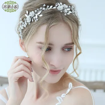 

Luxury Clear Crystal Tiara Bridal Hair Vine Floral Wedding Hair Jewelry Headband Accessories Headpiece Women Crowns PageantD2241