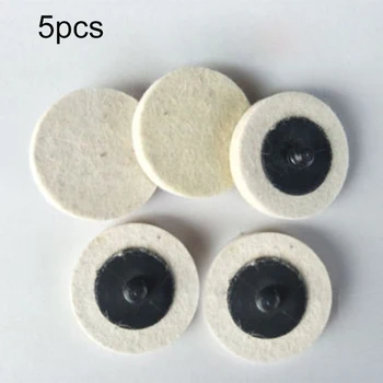 

5pcs/set 50mm Wool Felt Disc 2'' Roll Lock Polishing Buffing Pads Wheels