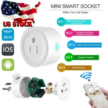 

Mini Smart Socket WIFI Smart APP Remote Control Timer Socket US Plug Home Automation Smart Wi-Fi Plug For Android ios 30A19