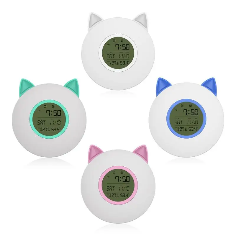 Digital Alarm Clock Sunrise Sunset LED Wake Up Light Lamp with FM Radio