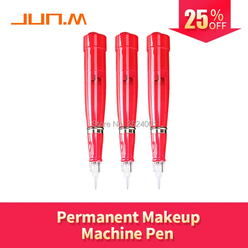 

2019 New JS Colour Red Professional Micro Needles Machine Charging plug-in dual Permanent Makeup machine Pen