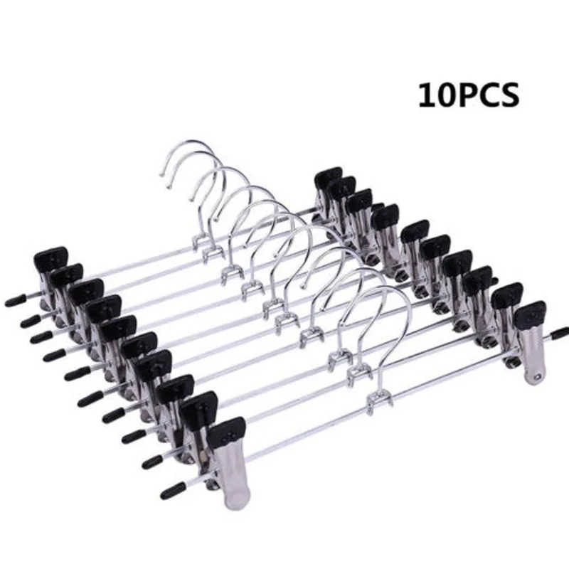

Brand New Style 10 Piece Stainless Steel Pants Rack Clip Peg Trousers Clamp Hanger