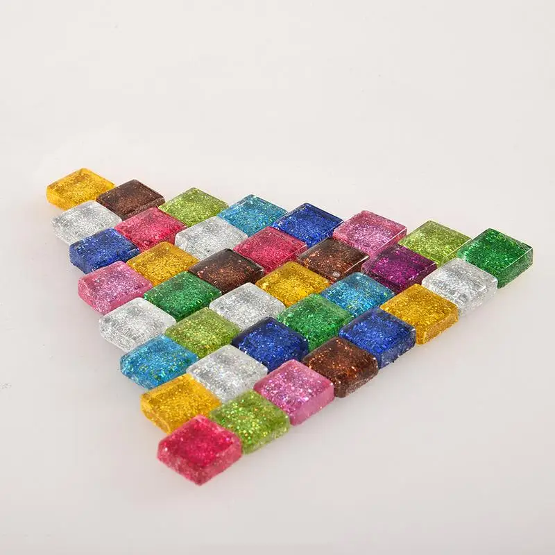 Square Triangle Glass Pieces Mosaic Tiles Tessera for DIY Mosaic Making Crafts