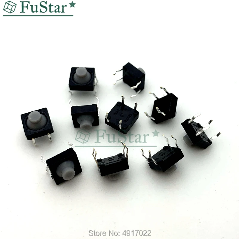 

50pcs/lot 8x8x5.5MM 4PIN Conductive Silicone Soundless Tactile Tact Push Button Micro Switch 8*8*5mm Self-reset 8x8x5 mm DIP4
