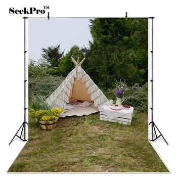 

Thin Vinyl meadow tent flowers baby kids children Photo Backdrops Printed studio indoor professional Photographic Background