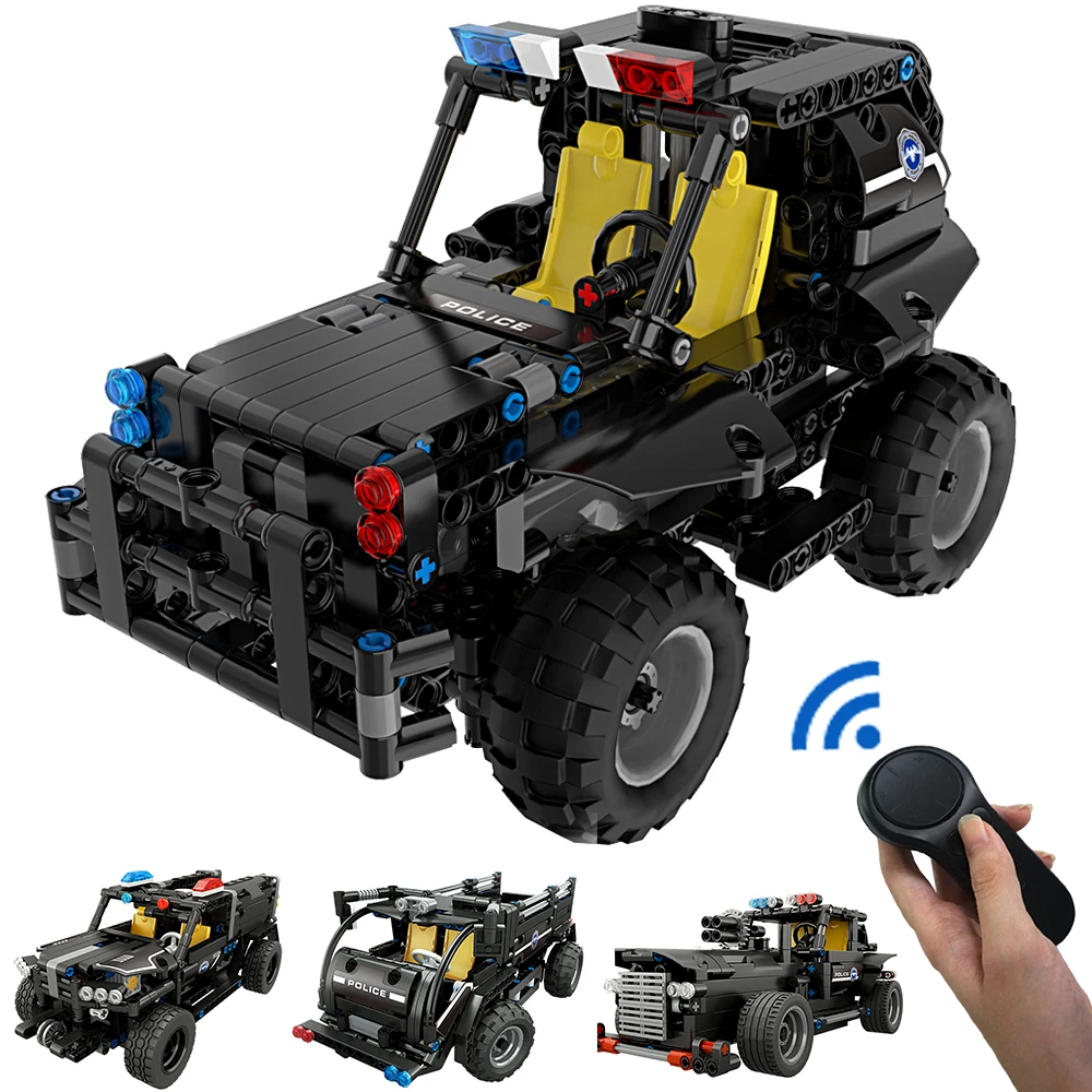 City Armed Patrol Trucks Compatible Legoed Technic Building Blocks Remote Police Control Vehicle Bricks Toys For Children Gifts