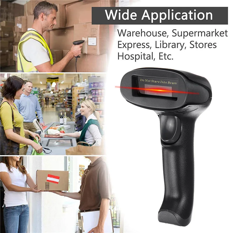 

NT-1900 2.4G Barcode Scanner wireless barcode reader 1D scanner Wireless Long Range Cordless Bar Code Reader set