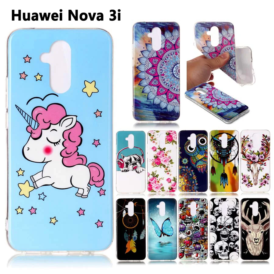

Huawei Nova 3i Nova3i Smart Case Cover Luminous Soft TPU Silicone Phone Back Cover Protective Case For Huawei Nova 3I Fundas
