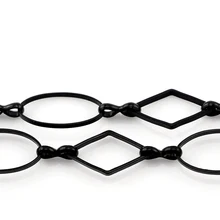 Милая 1 шт. Черная Овальная и ромбовидная цепочка 16x9 мм 16x8 мм, 1 м(39 3/") Длинная(B21725