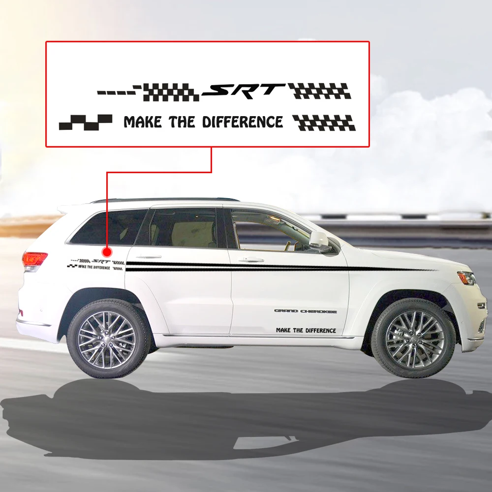 Украшение автомобиля Наклейка для Jeep Grand Cherokee SRT боковая наклейка на кузов автомобиля для хэтчбек седан внедорожник наклейки DIY гоночный стикер 280 см