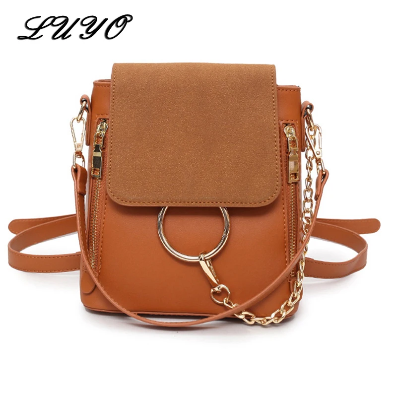 LUYO Fashion Leather Small Mini Cute Kawaii Designer Backpack Female For Girls Women Ring Back ...