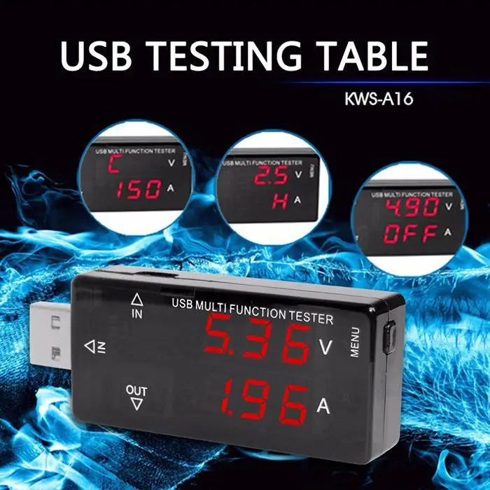 Current Power Charger USB Discharge 1 Current 0A Tester Voltage Display 99999 LCD Flow mAh 3A 0 Voltage Digital Yes Mini
