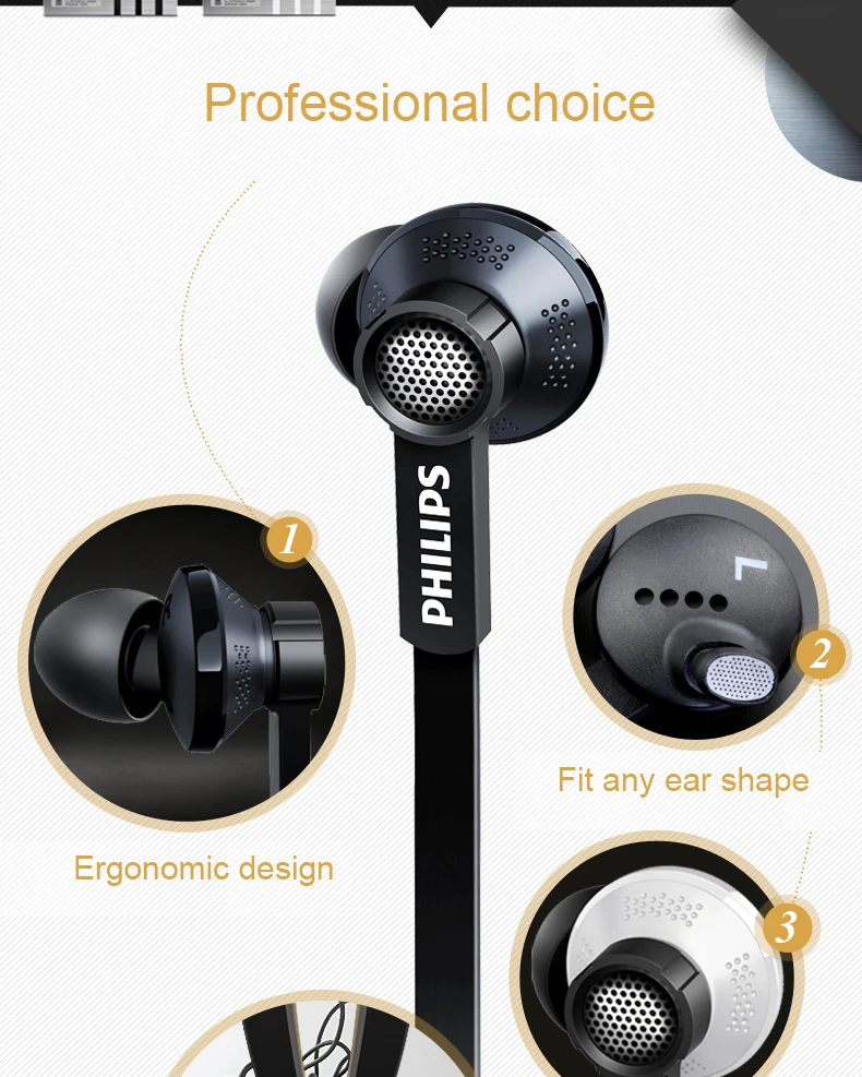 Philips Tx2 нанимает наушники высокого разрешения Hifi Fever с шумоподавлением гарнитура