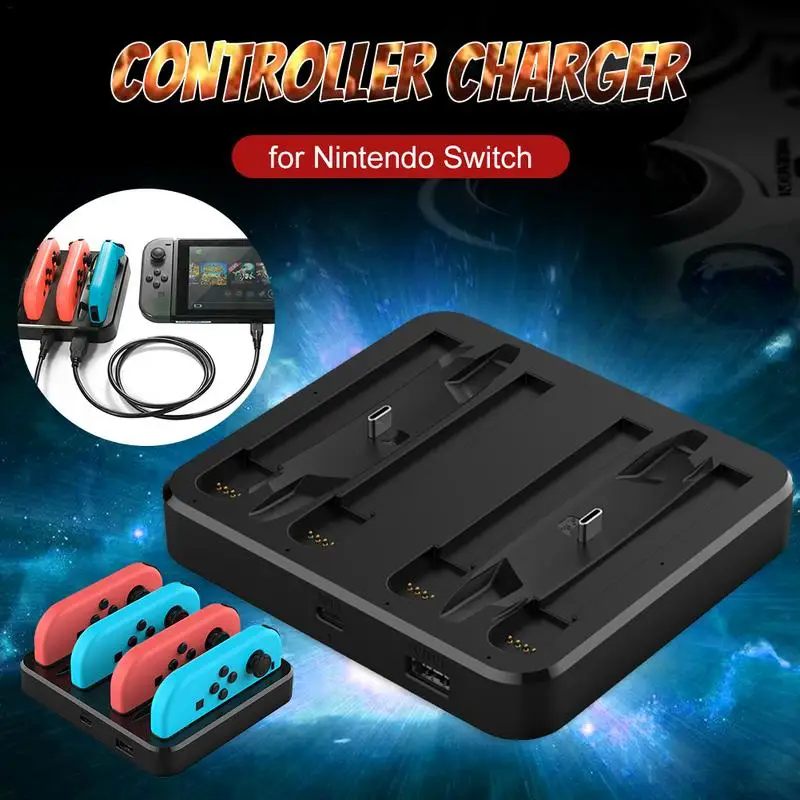 

Controller Charger for Nintendo Switch 7-in-1 Charging Dock Station for Switch Joy-con Pro Controller with Type C Charging Cable