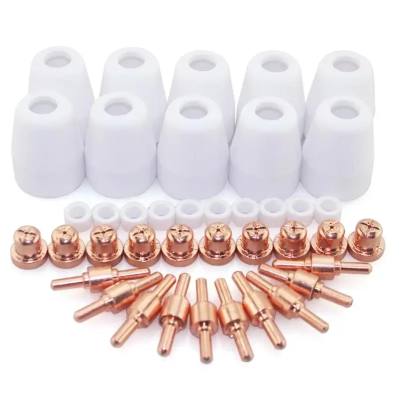 40pcs Copper Air Plasma Cutting Cutter Consumables Extended Tip Nozzles Electrode for CUT40/CUT50/CUT60 LGK40 LGK50 LGK60 40pcs Copper Air Plasma Cutting Cutter Consumables Extended Tip Nozzles Electrode for CUT40/CUT50/CUT60 LGK40 LGK50 LGK60