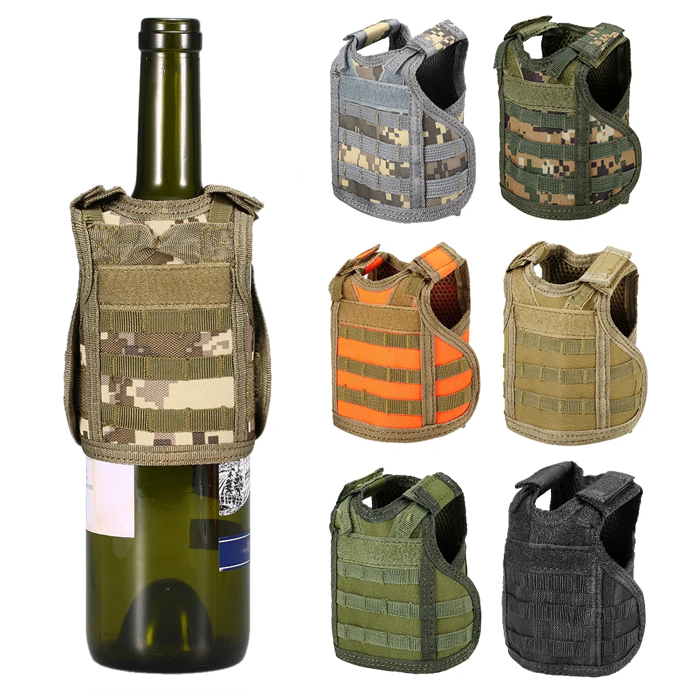 

Tactical Beer Bottle Cover Military Beer Vest Molle Mini Miniature Beverage Bottle Can Cooler Holder Sleeve Bottle Drink Vest