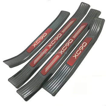 

For 2018 2019 Volvo XC90 XC 90 Stainless Steel Door Sill Scuff Kick Plate Protector Trim Guard Pedal Sticker Cover Car Accessory