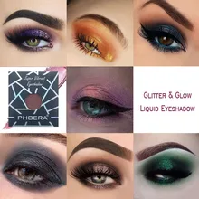 PHOERA 12 цветов матовые мерцающие блестящие светящиеся тени для век мини водонепроницаемые алмазные блестящие тени для век TSLM2