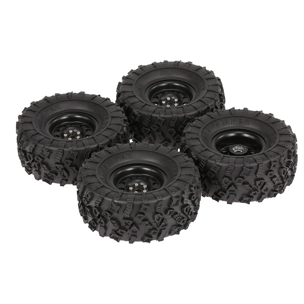 4PCS RC Truck 2.2 Inch 132mm Rock Crawler Wheels with Metal Hub Set for