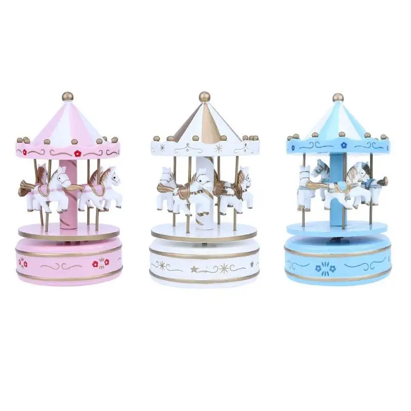 

Painted Wooden Music Boxes Creative Carousel Density Plate Christmas Girl Friend Birthday Gift Home Decoration Suppliers Tools