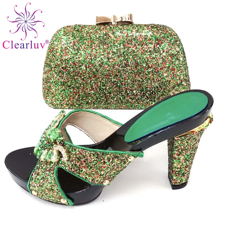 

2019 Hot Selling Nigerian Ladies Shoes With Matching Bags Set African Women's Party Shoes and Bag Sets for Royal Party