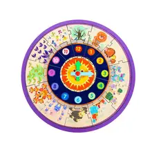 Деревянные формы сборки Часы Номер игрушка Обучающие часы время обучения обучающая игрушка для детей малышей мальчиков и девочек