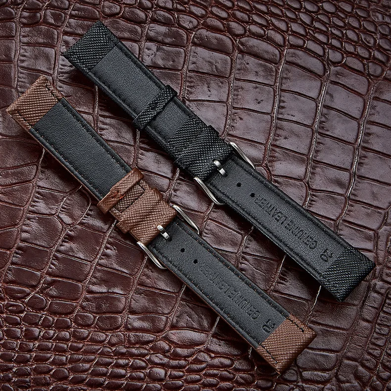 New Watch Bracelet Belt Black Watchbands Genuine Leather Strap Watch Band 14mm 16mm 18mm 20mm 22mm Watch Accessories Wristband
