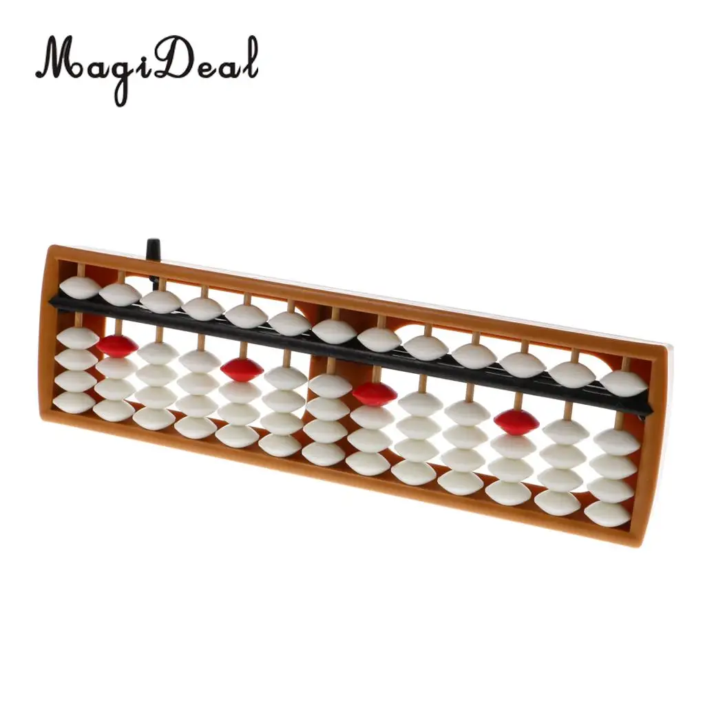 MagiDeal 13Rods Plastic Beads Abacus Soroban Calculating Tool Educational Math Toy for School Teacher Student Office Use 6Colors