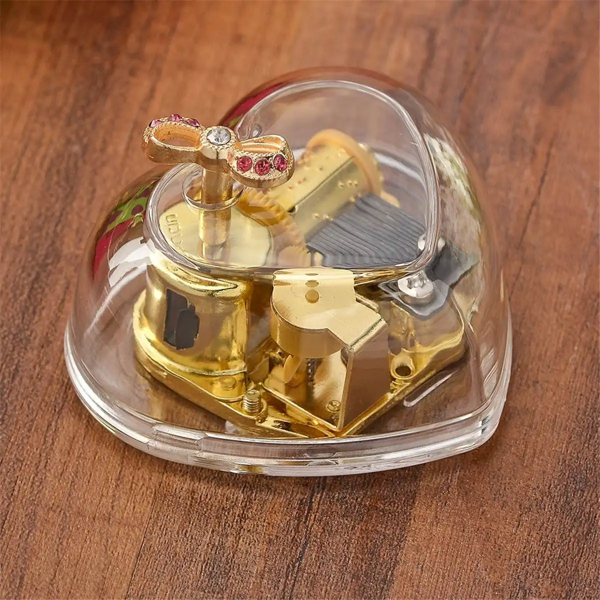 Wind Up Music Box Clockwork Heart Shape Musical Box Girls Home