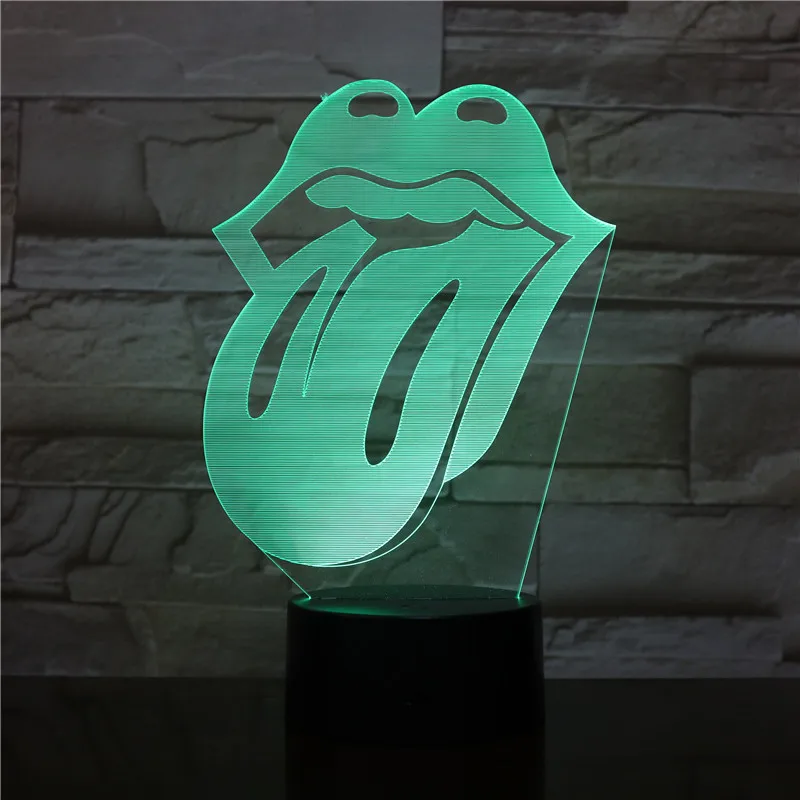 3D Led ночник Usb Визуальный язык для губ моделирование сенсорная настольная лампа